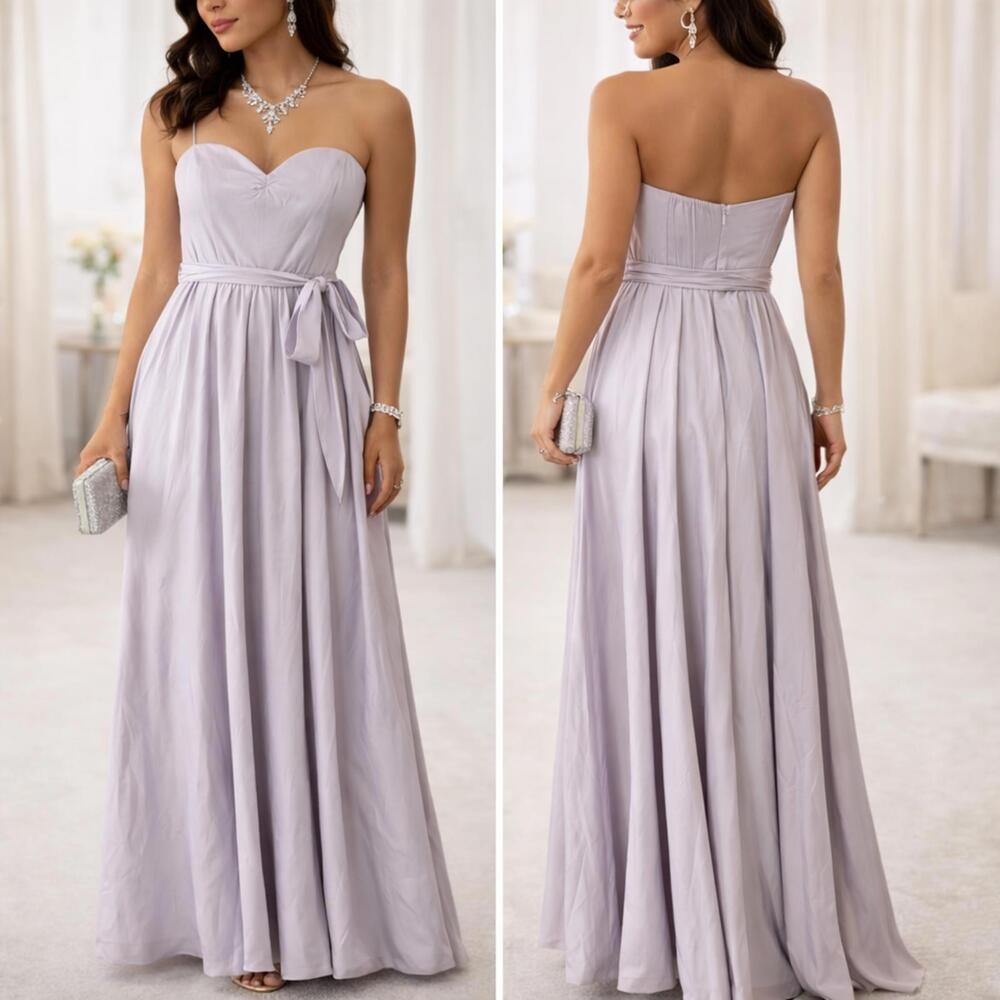 Vintage 90’s Evening Formal Gown Taffeta Satin  sz 8 Lavender Prom Bridesmaid